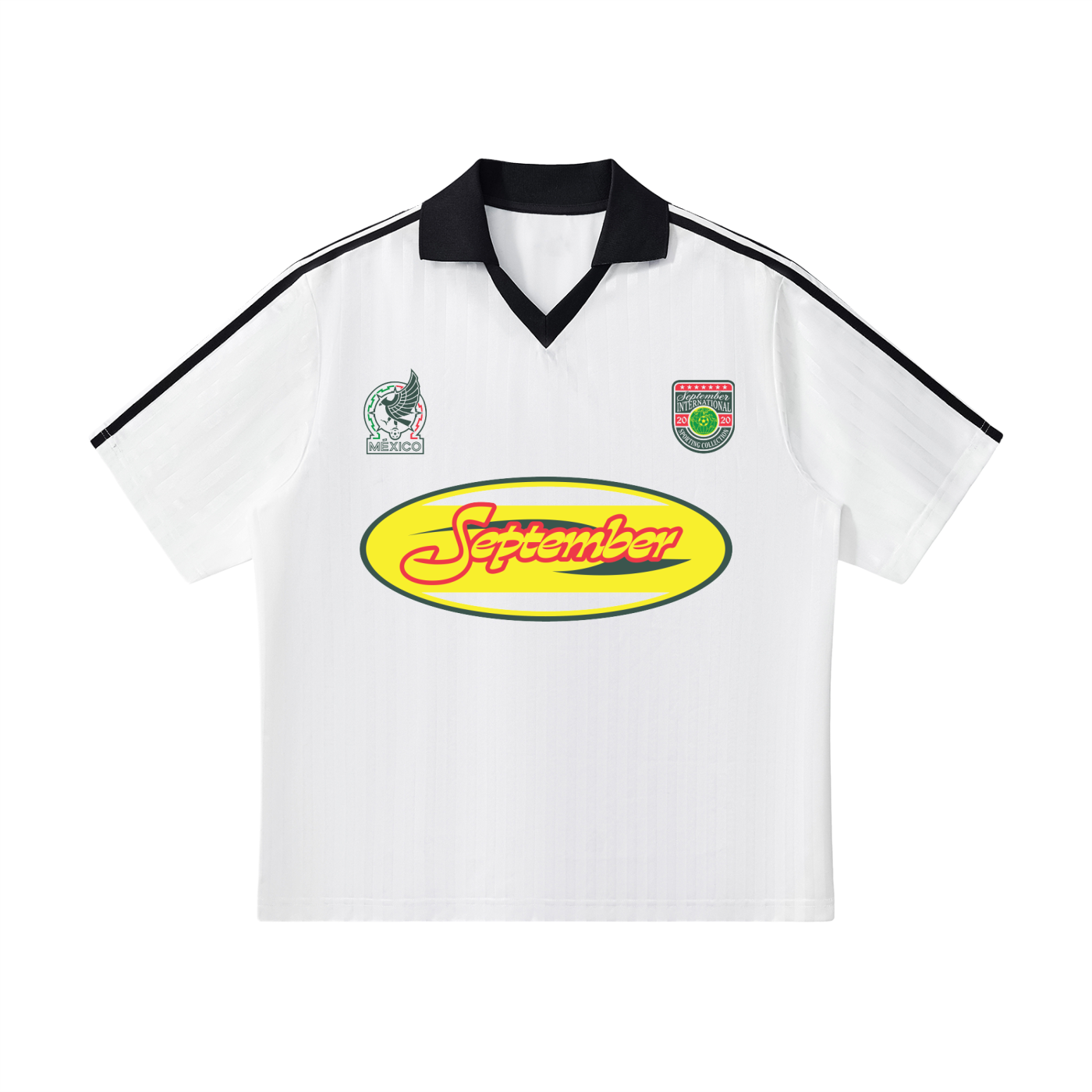 Contrast Collar Striped Soccer Jersey