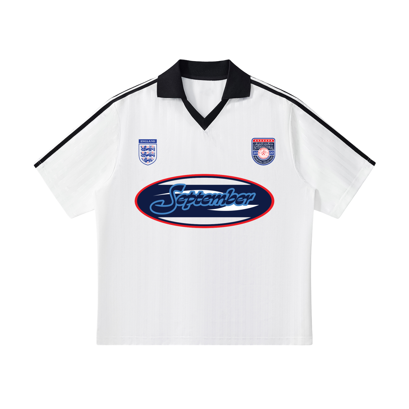 Contrast Collar Striped Soccer Jersey